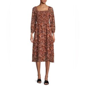 021 NWT Beach Lunch Lounge Collection Dress Smocked Long Sleeve Dress Size XL